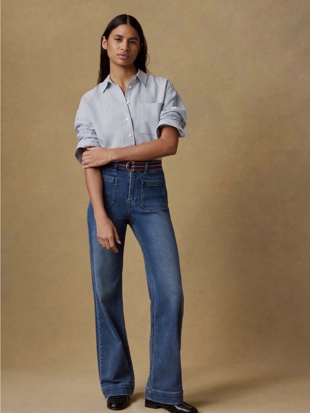 Faherty Womens 26/29L Terry Patch Pocket Jean Pant